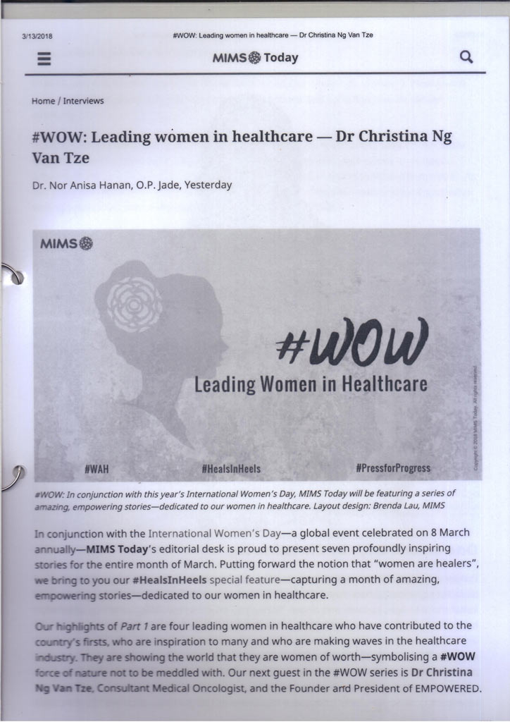 leading women in healthcare  - with Dr Christina Ng